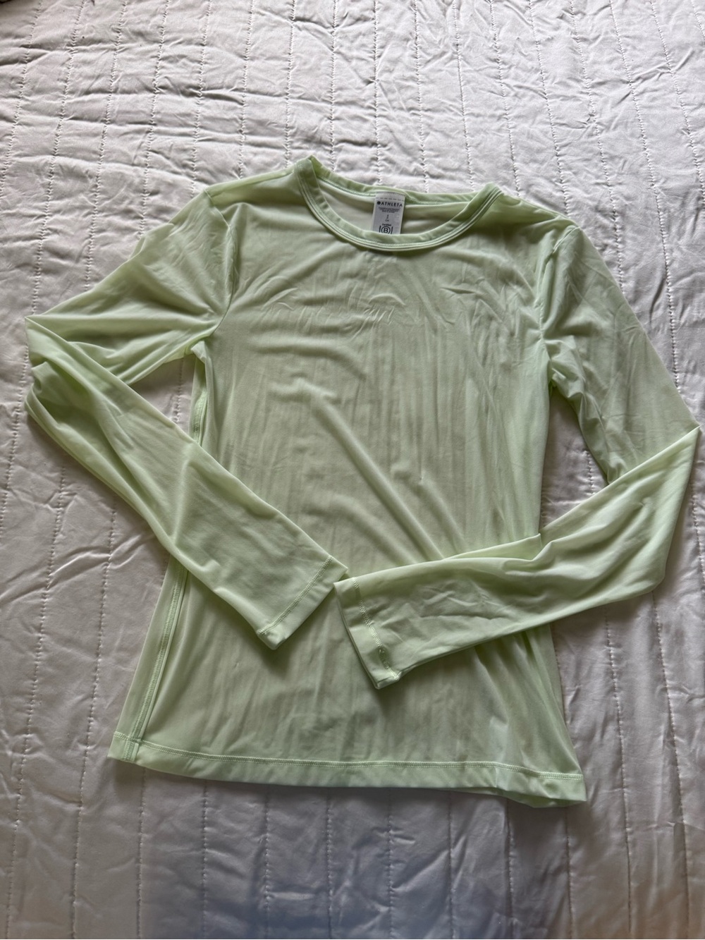 Athleta Light Green Long Sleeve Crew Top